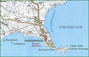 Карта улиц пос. Орджоникидзе.