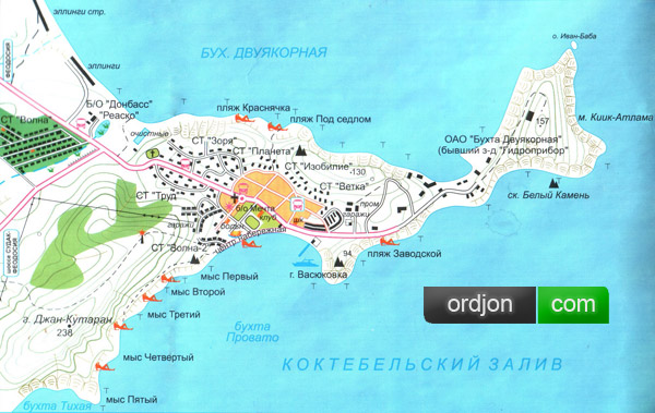 Карта пос. Орджоникидзе.